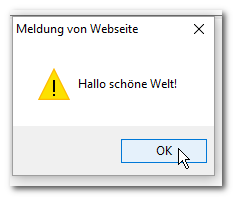 Hallo Welt, View, Javascript