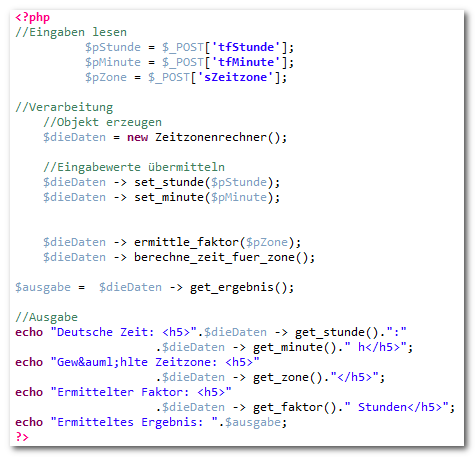 Zeitzonenrechner, Unit Test, PHP