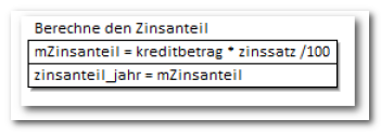 Darlehn, Zinsanteil im Jahr