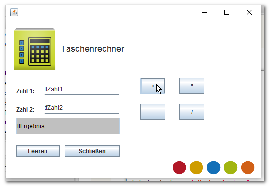 Taschenrechner, GUI, Swing