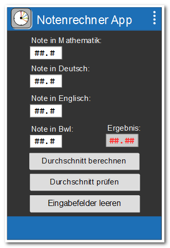 Mock-Up Notenrechner