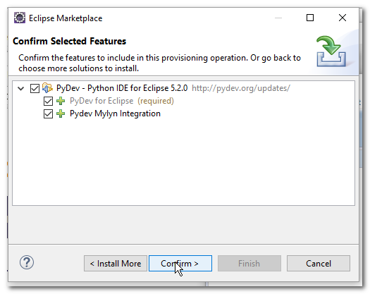 Eclipse Install Confirm
