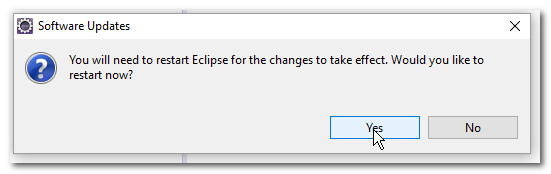 Eclipse Install Software Update Restart