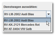 Kompexe Datentypen Dienstwagen Drop Down (Combo Box, Combo Box Modell)