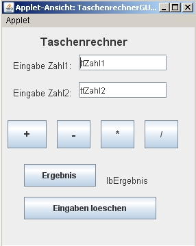 Taschenrechner GUI