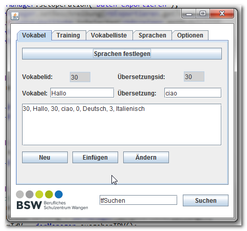 Vokabeltrainer Vokabeldaten Anzeigen Vokabeltrainer Vokabeldaten Anzeigen