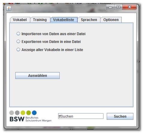 GUI Vokabelliste GUI Vokabelliste