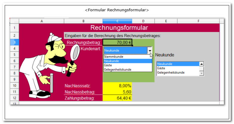 Formular Optionsfelder