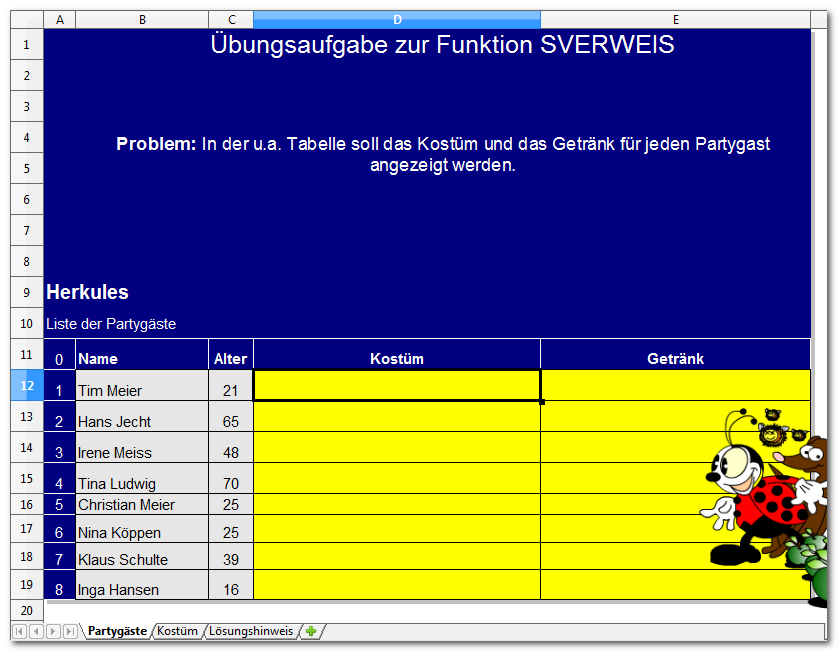 Suchfunktionen, SVERWEIS