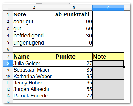 WENN-Funktion, Aufgabe 3